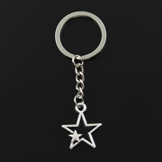 Star Pentagram Pendants Keychain Metal Key Ring Jewelry Car Key Chain