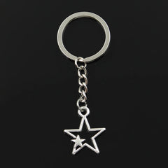 Star Pentagram Pendants Keychain Metal Key Ring Jewelry Car Key Chain