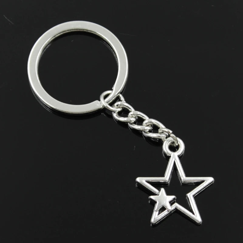 Star Pentagram Pendants Keychain Metal Key Ring Jewelry Car Key Chain