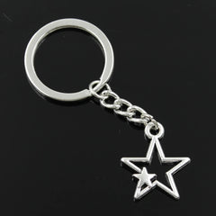 Star Pentagram Pendants Keychain Metal Key Ring Jewelry Car Key Chain
