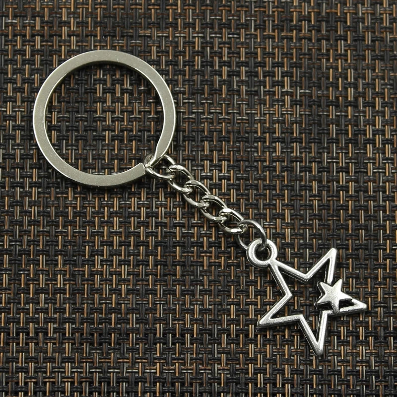Star Pentagram Pendants Keychain Metal Key Ring Jewelry Car Key Chain