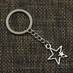 Star Pentagram Pendants Keychain Metal Key Ring Jewelry Car Key Chain