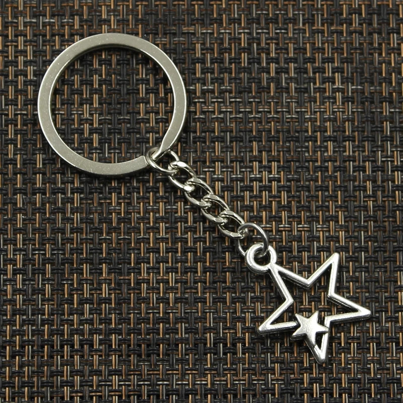 Star Pentagram Pendants Keychain Metal Key Ring Jewelry Car Key Chain