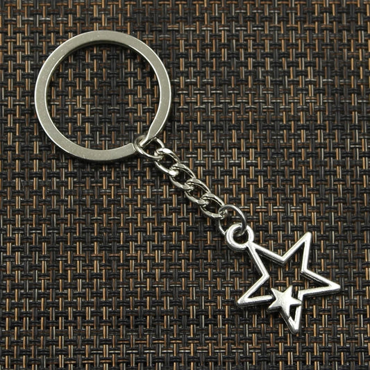 Star Pentagram Pendants Keychain Metal Key Ring Jewelry Car Key Chain