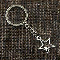 Star Pentagram Pendants Keychain Metal Key Ring Jewelry Car Key Chain