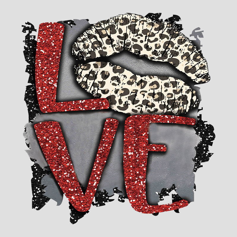 LOVE Lip Iron On Patches Laundry Resistant Sticker