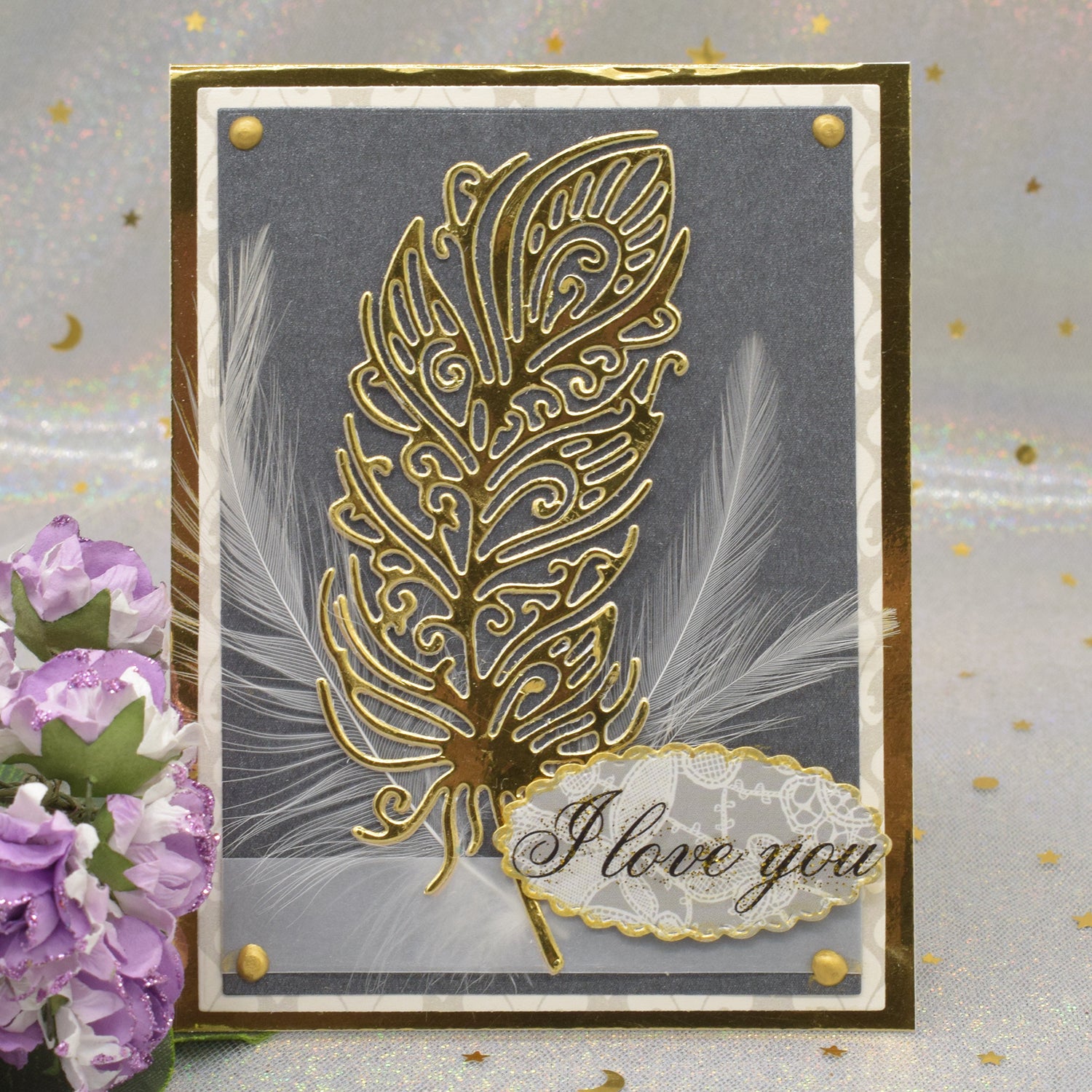 1pc Feather Cutting Dies Metal Stencil DIY Scrapbooking Craft Card Background