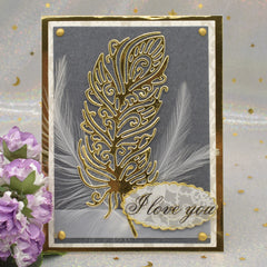 1pc Feather Cutting Dies Metal Stencil DIY Scrapbooking Craft Card Background
