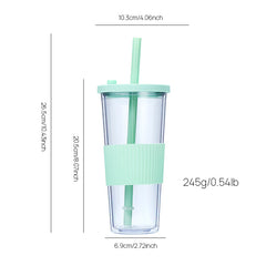 710ml Portable Plastic Cup with Straw Ideal for Outdoor Sports and Activities