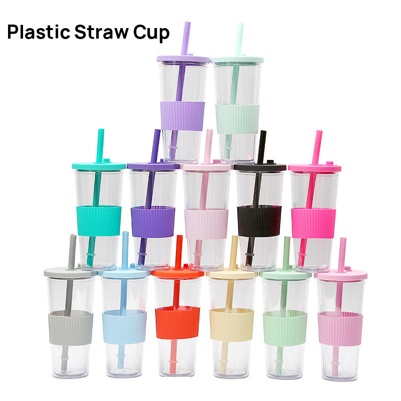 710ml Portable Plastic Cup with Straw Ideal for Outdoor Sports and Activities