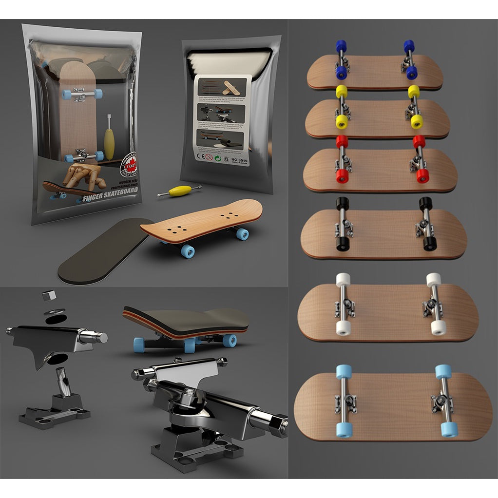 Pro Finger Skateboard 5-Layer Maple Wood Alloy Wheel Swingable Toy
