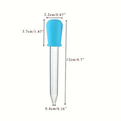 5pcs Liquid Dropper Set Silica Gel & Plastic Pipettes with Light Bulb Prompt