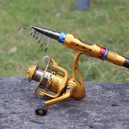 Carbon Telescopic Fishing Rod & Spinning Reel Set for Travel Fishing