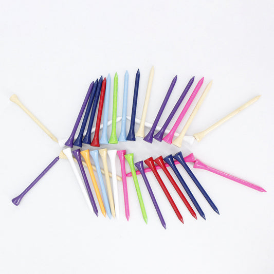 20 pcs Eco Friendly Wooden Golf Tees Assorted Colors Training Course Supplies