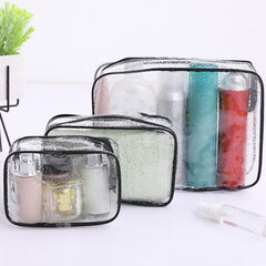 3Pcs Clear Toiletry Bags Waterproof Travel Storage Bag