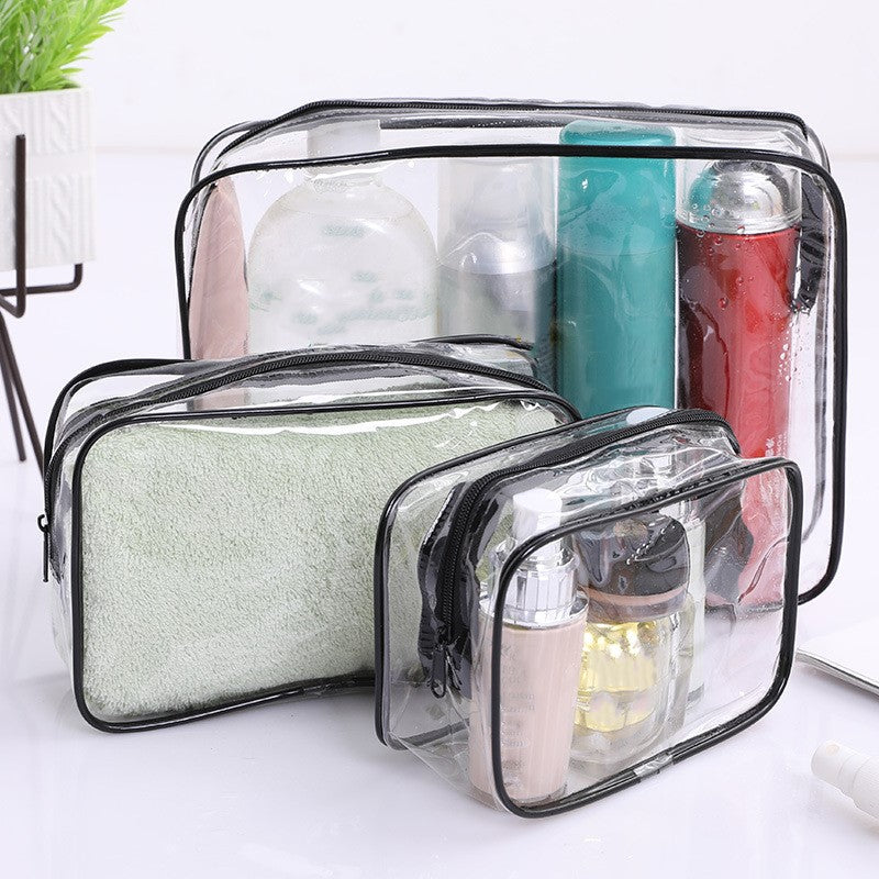 3Pcs Clear Toiletry Bags Waterproof Travel Storage Bag