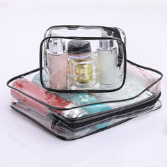 3Pcs Clear Toiletry Bags Waterproof Travel Storage Bag