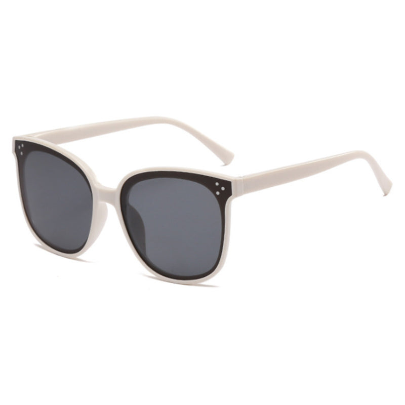 Square Sunglasses Rivet Decor Mirror Lens UV400