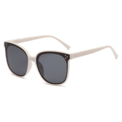 Square Sunglasses Rivet Decor Mirror Lens UV400