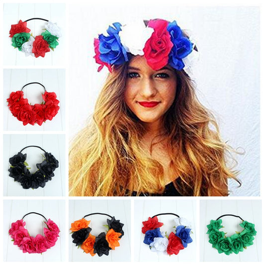 Mexican Style Flower Headband Hair Band Independence Day Hair Accessories