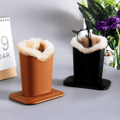 Plush Lined Eyeglasses Holder Anti-scratch PU Leather Sunglasses Stand