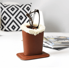Plush Lined Eyeglasses Holder Anti-scratch PU Leather Sunglasses Stand