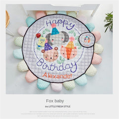 Thickened Sunflower Crawl Pad for Baby Home - Round Game Carpet