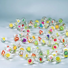 25mm Funny Floating Jumping Balls Clear Rubber Fruits Bouncing Balls