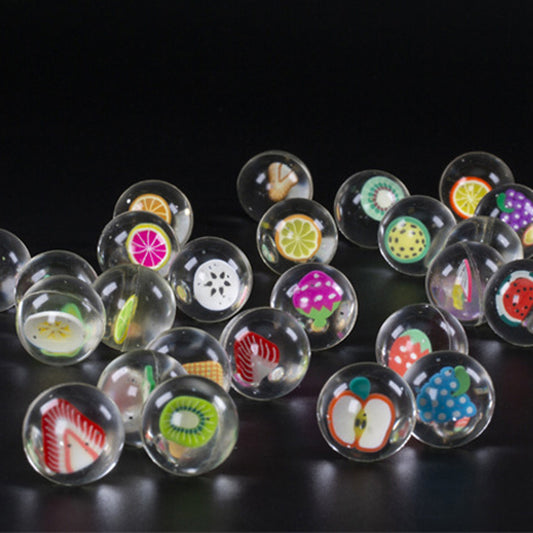 25mm Funny Floating Jumping Balls Clear Rubber Fruits Bouncing Balls