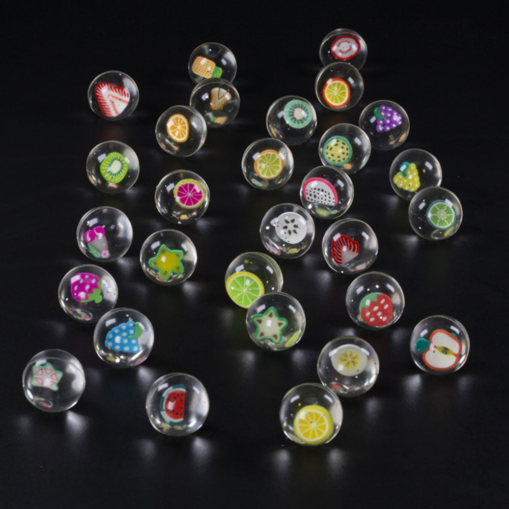25mm Funny Floating Jumping Balls Clear Rubber Fruits Bouncing Balls