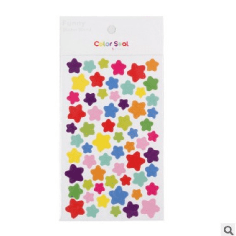6pcs Colorful Five-pointed Star Paper Stickers