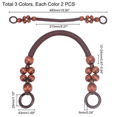 4pcs Purse Handle Wood Beads Bag Replacement Accessories