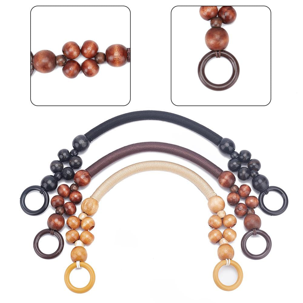 4pcs Purse Handle Wood Beads Bag Replacement Accessories