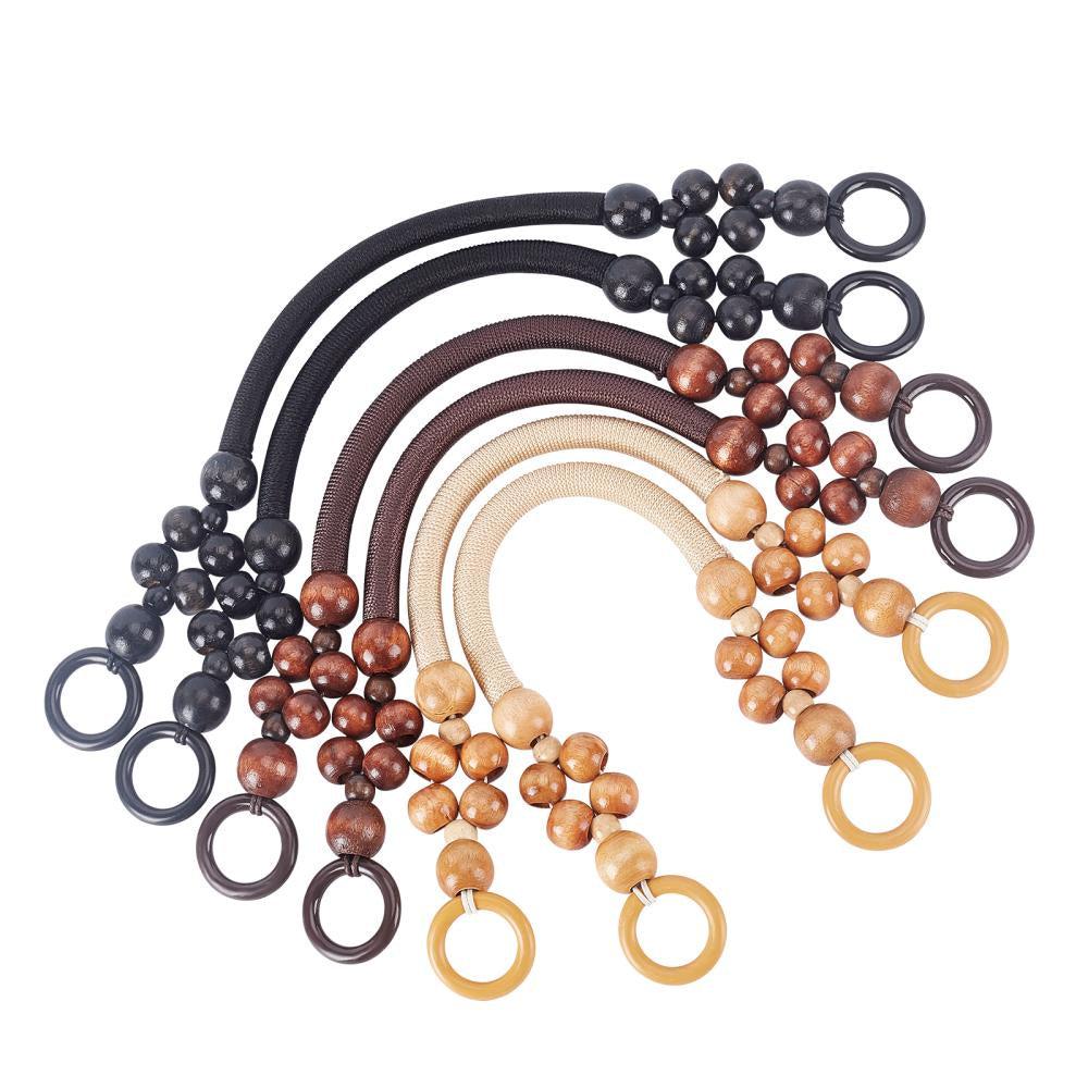 4pcs Purse Handle Wood Beads Bag Replacement Accessories