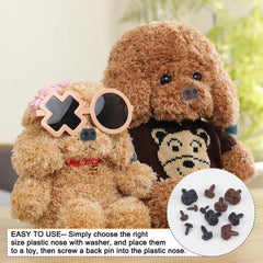 6 Sizes Safety Noses 72pcs Plastic Crafts Nose Assorted Sizes Animal Bear Noses