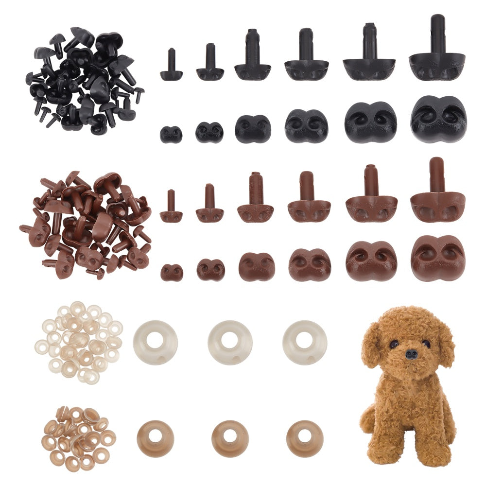 6 Sizes Safety Noses 72pcs Plastic Crafts Nose Assorted Sizes Animal Bear Noses