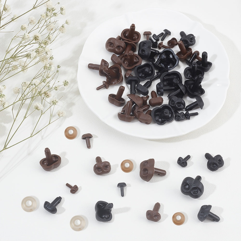 6 Sizes Safety Noses 72pcs Plastic Crafts Nose Assorted Sizes Animal Bear Noses