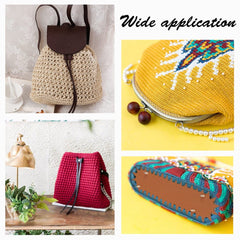 4pcs DIY PU Leather Bags Knitting Crochet Set Leather Craft Bag Sewing Kit