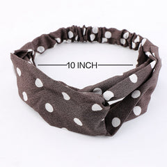 Polka Dotted Twisted Fabric Elastic Headband Soft Hair Band