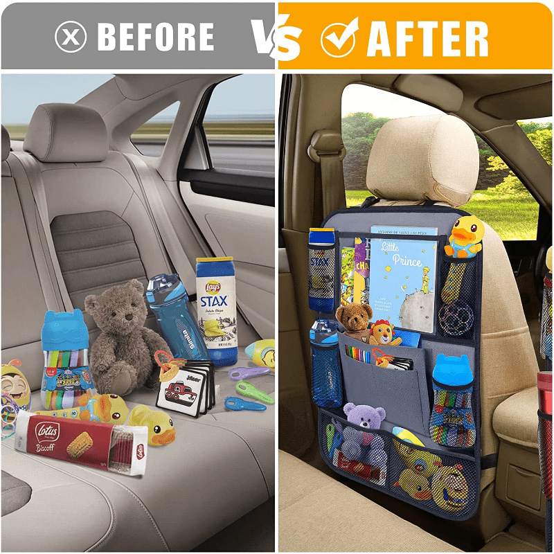 Car Backseat Organizer with Table Holder 9 Storage Pockets