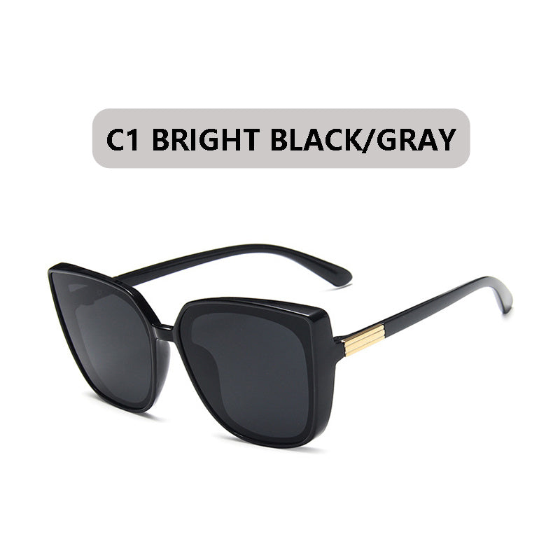 Cat Eye Sunglasses Large Mirror Lens UV400