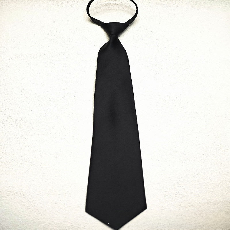 Men's Pre Tie Solid Zipper Necktie for Wedding Party