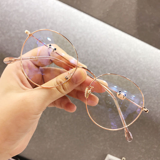 Metal Panda Anti Light Men's Glasses with Glasses Case