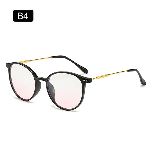 Computer Light Blocking Glasses Clear Lens Round Eyeglasses Frame