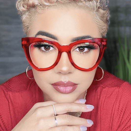 Light Blocking Cat Eye Glasses Clear Lens Jelly Frame Women