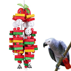 Interactive Wooden Parrot Toy for Chewing