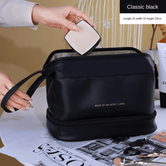 Double Layer Cosmetic Bag Portable Travel Toiletry Bag