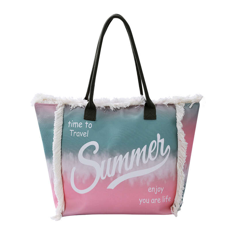 Tie Dye Letter Print Tote Bag Large Capacity Shoulder Bag for Women