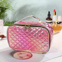 Waterproof Quilted Makeup Bag Lightweight Portable Travel Storage