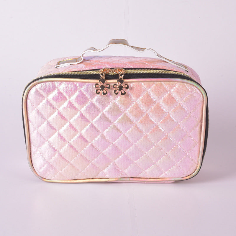 Waterproof Quilted Makeup Bag Lightweight Portable Travel Storage